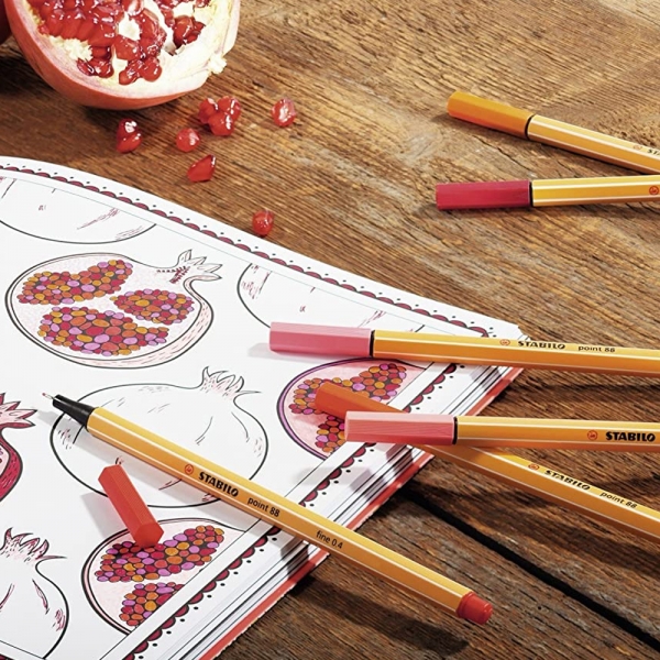 Stabilo Point 88 Rotolo Just Like You Edition con 30 Fineliner dettagli rosso