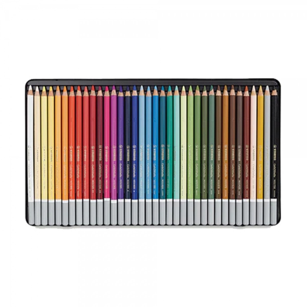 Stabilo Matite colorate CarbOthello Scatola in Metallo da 36 Pastelli aperta