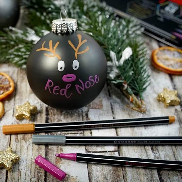 Stabilo Pen 68 Metallic Scatola in Metallo con 8 Pennarelli Metallizati dettagli 3