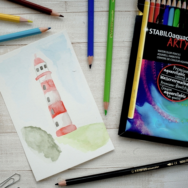 Stabilo Aquacolor Matite Colorate Acquerellabili Astuccio in Cartone ARTY da 12 Pastelli dettagli