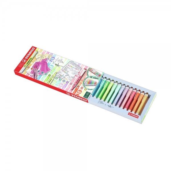 Stabilo Swing Cool Set da Scrivania con 18 Evidenziatori aperto
