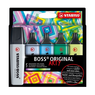 Stabilo Boss Original Astuccio ARTY con 5 Evidenziatori dai Colori Freddi