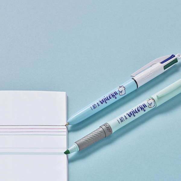 BIC My Message Kit I Am a Unicorn Set di Cancelleria da 3 Pezzi tratto penne