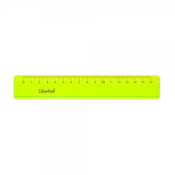 Colourbook Righello Tecno Fluo 16 cm verde