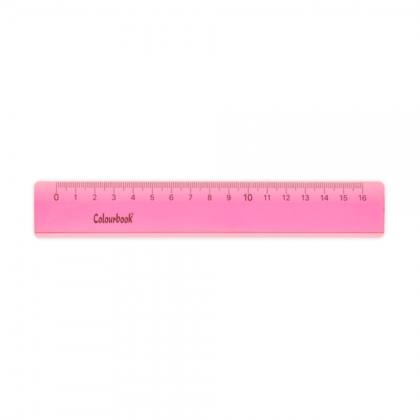 Colourbook Righello Tecno Fluo 16 cm rosa