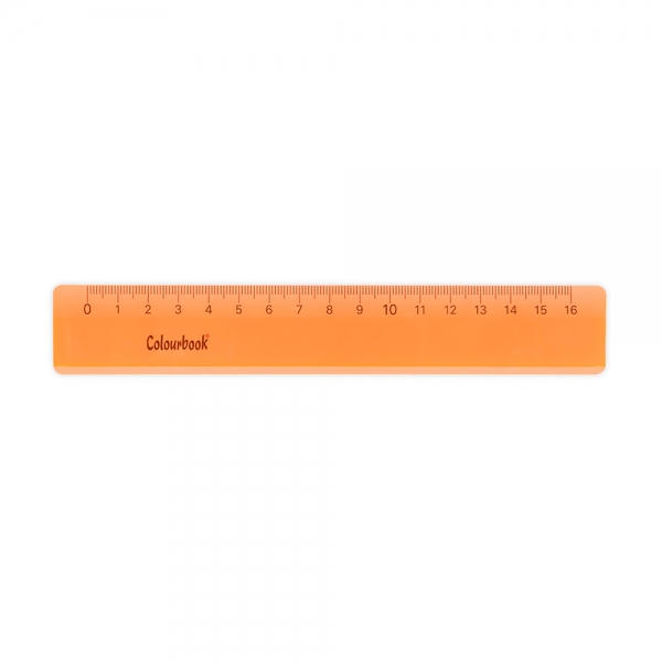 Colourbook Righello Tecno Fluo 16 cm arancione