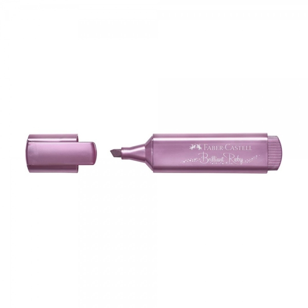 Faber-Castell Evidenziatore Textliner 46 Metallic Brilliant Ruby aperto