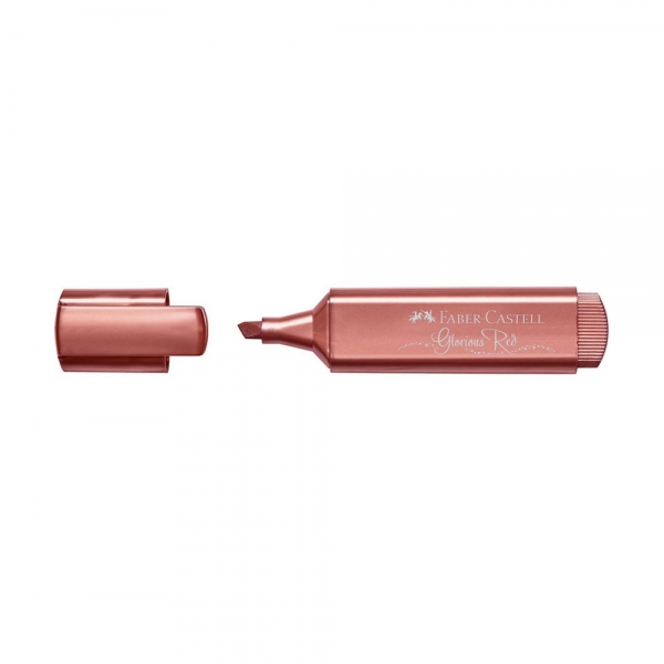 Faber-Castell Evidenziatore Textliner 46 Metallic Glorious Red aperto