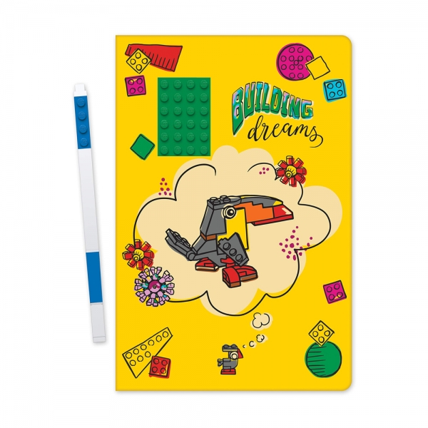 LEGO Notebook Building Dreams con Penna Gel Blu dettagli