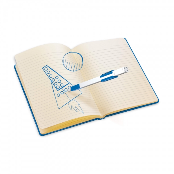 LEGO Notebook Imagine con Penna Gel Blu dettagli 2