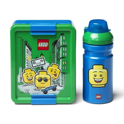 LEGO Set da Pranzo con Lunch Box e Borraccia Iconic Boy