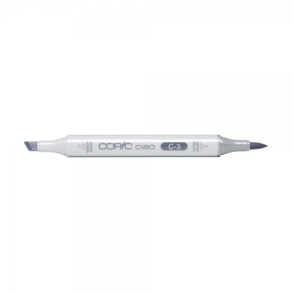 Copic Ciao Pennarello Grafico con Doppia Punta Cool Gray No.3 C-3 aperto