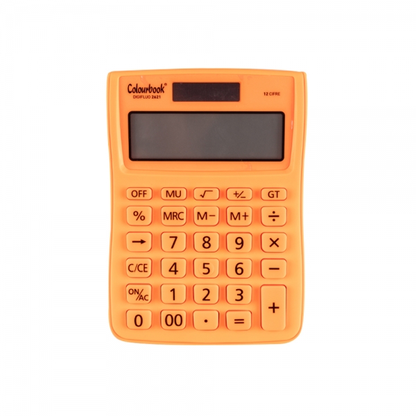 Colourbook Calcolatrice a 12 Cifre Digifluo 2621 arancione