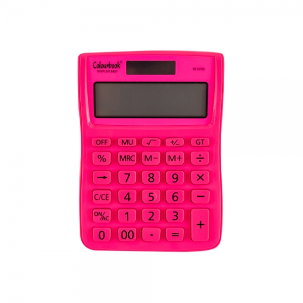 Colourbook Calcolatrice a 12 Cifre Digifluo 2621 rosa