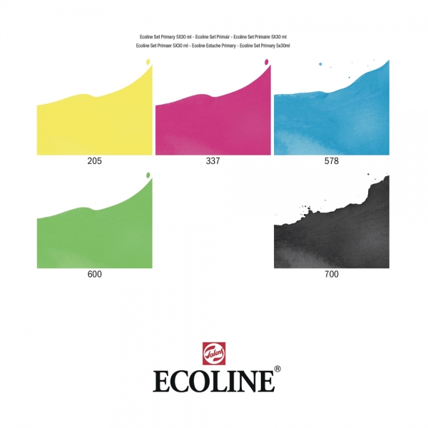 ecoline-primary-set-da-5-colori-ad-acquerello-liquidi-30-ml-dettagli