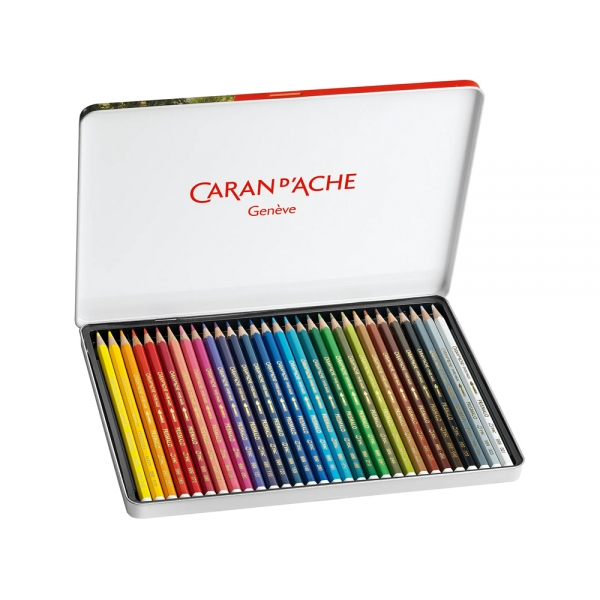 caran-dache-prismalo-aquarelle-scatola-in-metallo-da-30-matite-colorate-acquerellabili-aperto