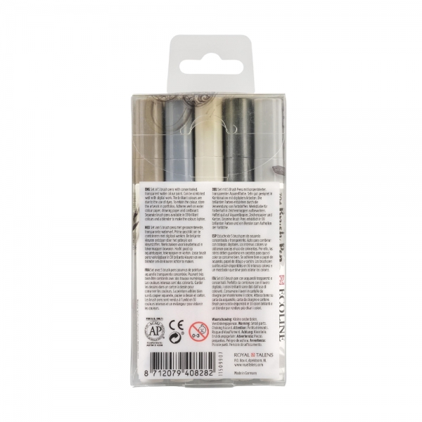 ecoline-brush-pen-set-5-pennarelli-grigio-retro