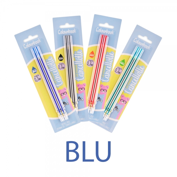 Colourbook Refill Penne Gel Cancellabili Cancellotte Blu