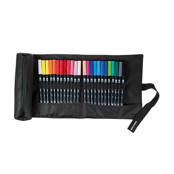 koh-i-noor-rollo-astuccio-arrotolabile-24-scomparti-bustina-rosso-dettagli-1