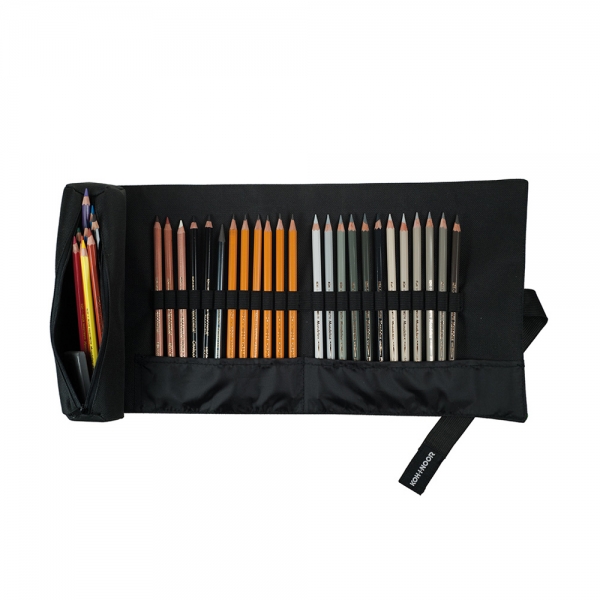 koh-i-noor-rollo-astuccio-arrotolabile-24-scomparti-bustina-verde-dettagli-2