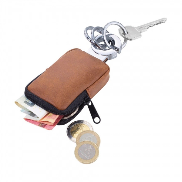 troika-clean-click-portachiavi-con-astuccio-marrone-portamonete