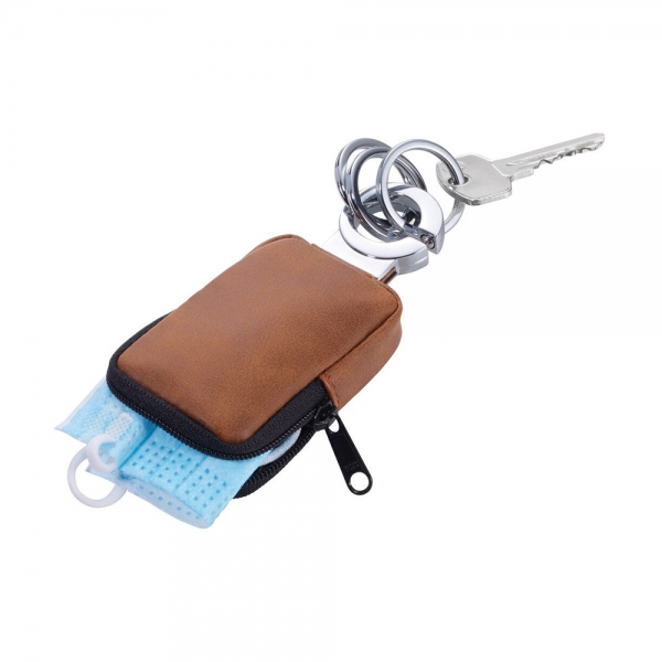 troika-clean-click-portachiavi-con-astuccio-marrone-mascherina