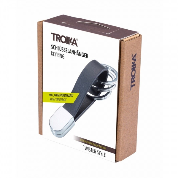 troika-twister-portachiavi-in-metallo-e-pelle-nera-confezione-regalo