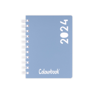 Colourbook Agenda Giornaliera a Spirale 2024 12 Mesi A6 Tendence Azzurra