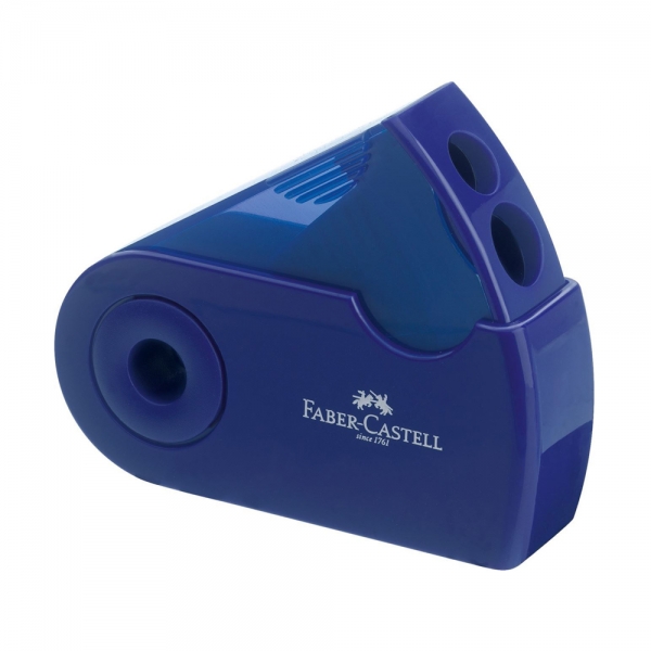 faber-castell-temperamatite-a-2-fori-con-serbatoio-sleeve-rossoblu