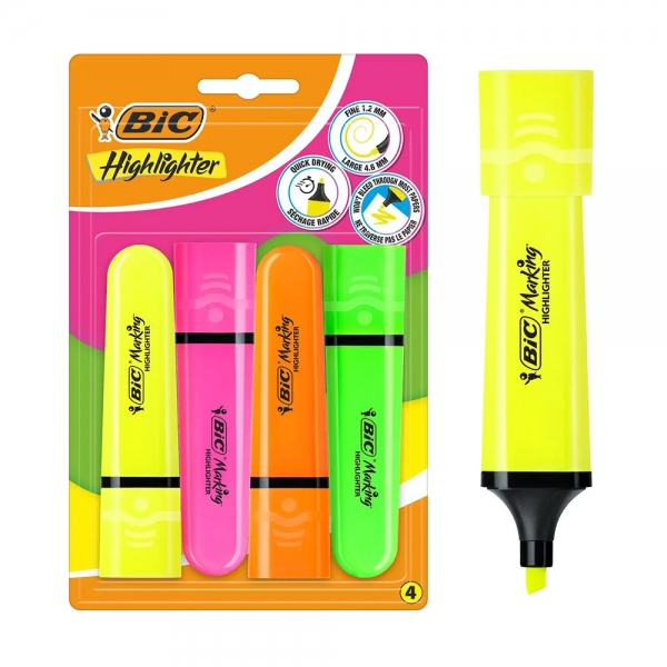bic-4-evidenziatori-flat-neon