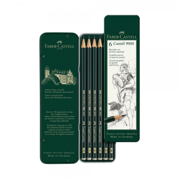 faber-castell-confezione-di-metallo-con-6-matite-di-grafite-castell-9000