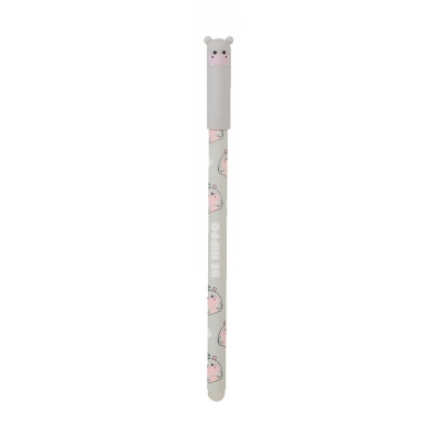 iTotal Penna Gel Cancellabile Blu con Cappuccio Ippopotamo