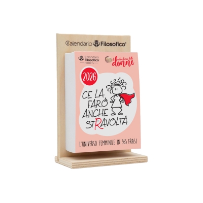 Calendario delle Donne 2026 - A6 Piccolo 10x14 cm con Supporto in Legno