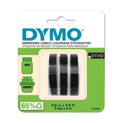 DYMO Nastro a Rilievo 9 mm x 3 m in Vinile 3 Pezzi Nero
