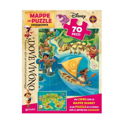 Dove vivono Vaiana e altri amici d’avventura. Mappe in puzzle. Leggi&Gioca. Ediz. a colori. Con puzzle 70 pezzi