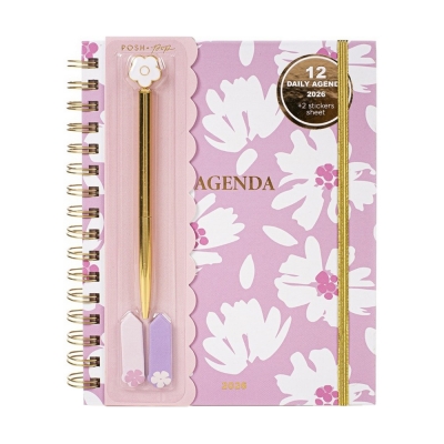 Tri-Coastal Agenda Settimanale a Spirale 2026 12 Mesi 17,1x21,6 cm Flowers