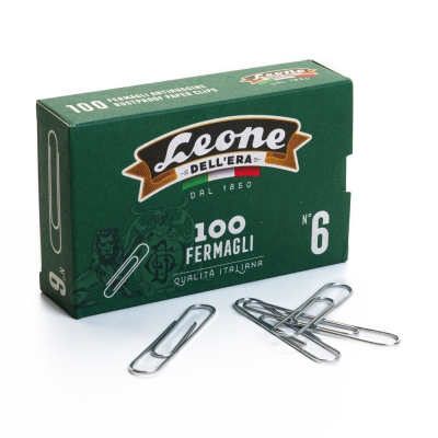 Leone Dell'Era Fermagli Zincati Antiruggine N. 6 58 mm 100 Pezzi