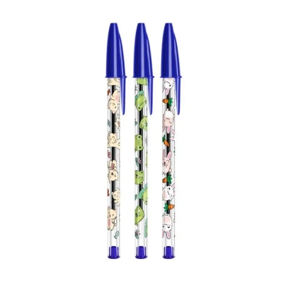 BIC Penna a Sfera Cristal Decor Kawaii Blu