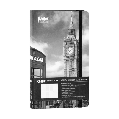 Kaos Agenda del Docente Bigiornaliera 2026/27 12 Mesi 13x21 cm Londra