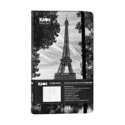 Kaos Agenda del Docente Bigiornaliera 2026/27 12 Mesi 13x21 cm Parigi