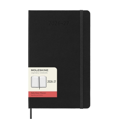 Moleskine Agenda Giornaliera 2026/27 18 Mesi Large 13x21 cm Copertina Rigida Nera
