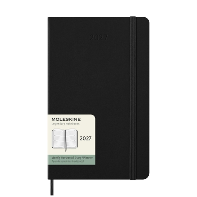 Moleskine Agenda Settimanale Orizzontale 2027 12 Mesi Large 13x21 cm Copertina Rigida Nera